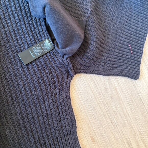 ** Free People Chunky Knit Cardigan Sweater Black Long XL - Picture 9 of 10